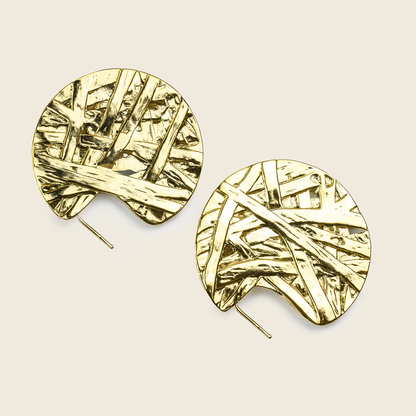 Aanura Abstract Gold Statement Earrings