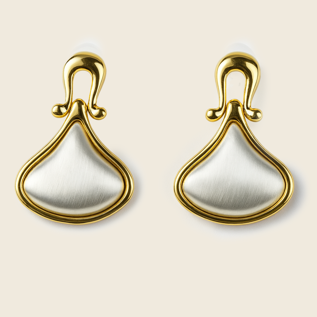 Aanura White Petal Drop Earrings
