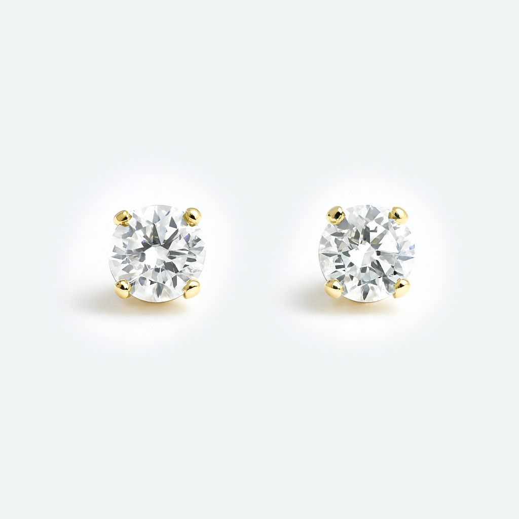 Aanura Classic Solitaire Crystal Stud Earrings