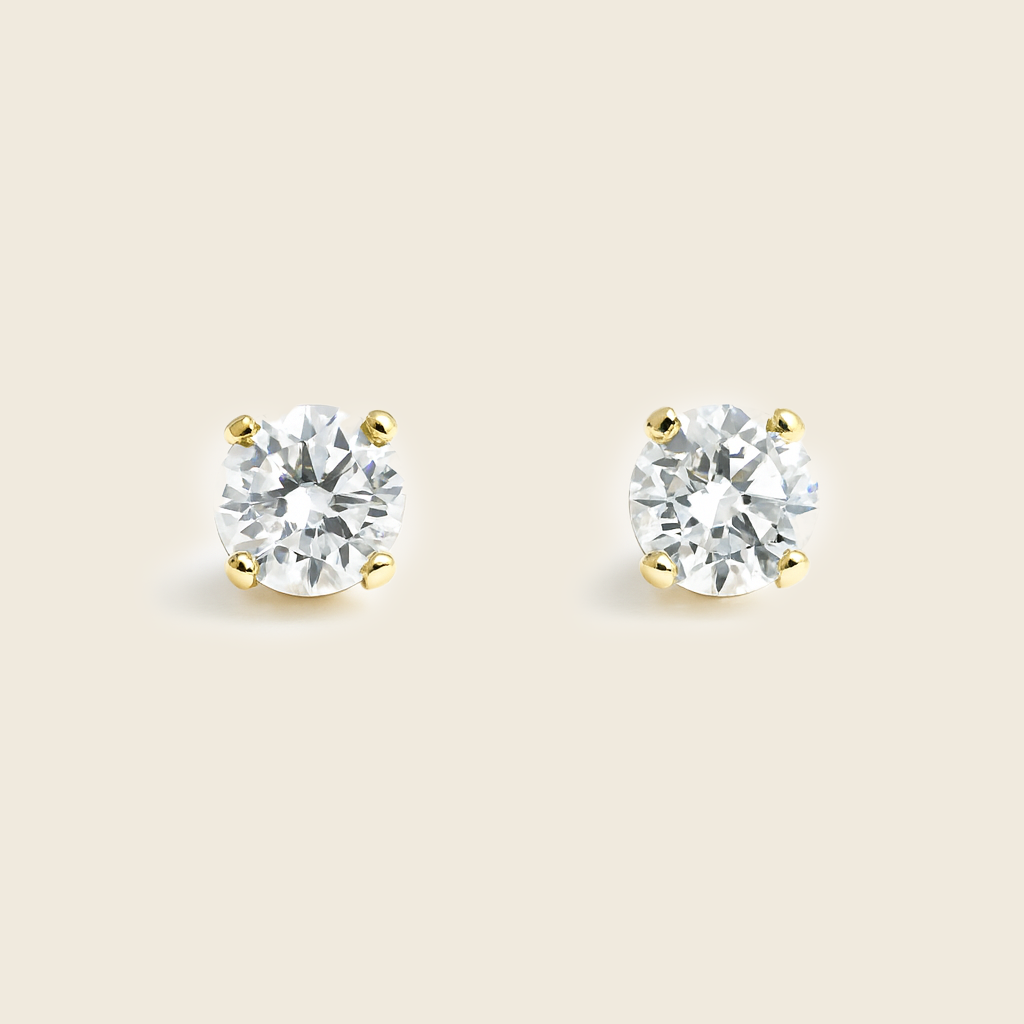 Aanura Classic Solitaire Crystal Stud Earrings