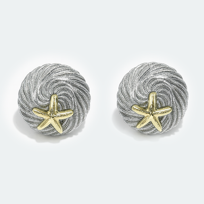 Aanura Starfish Silver Swirl Earrings