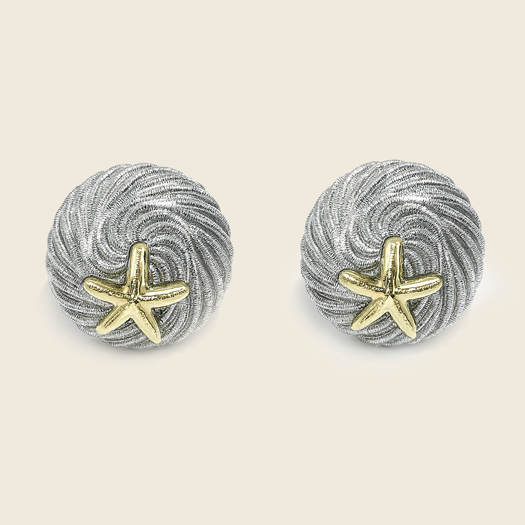 Aanura Starfish Silver Swirl Earrings