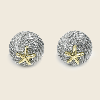 Aanura Starfish Silver Swirl Earrings