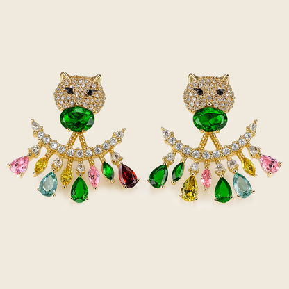 Aanura Multicolor Panther Drop Earrings
