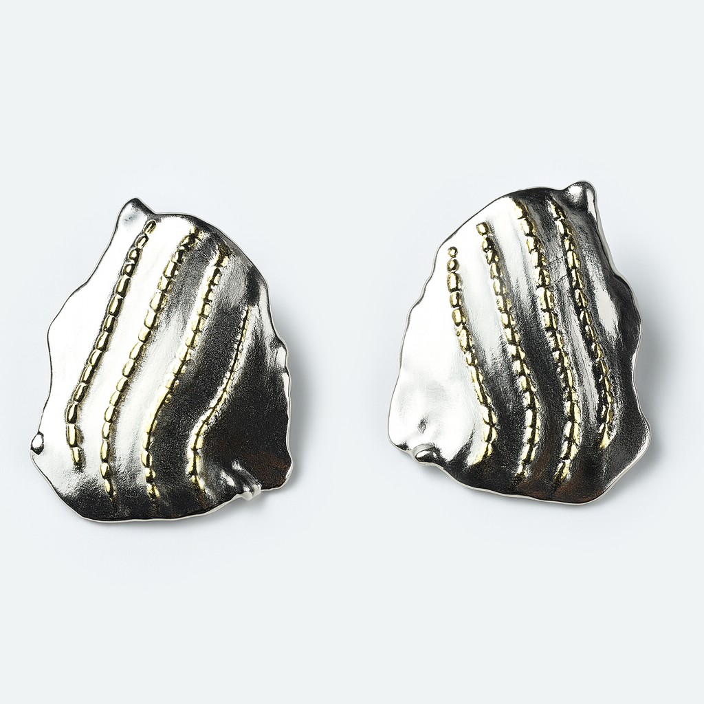 Aanura Molten Wave Dual-Tone Earrings