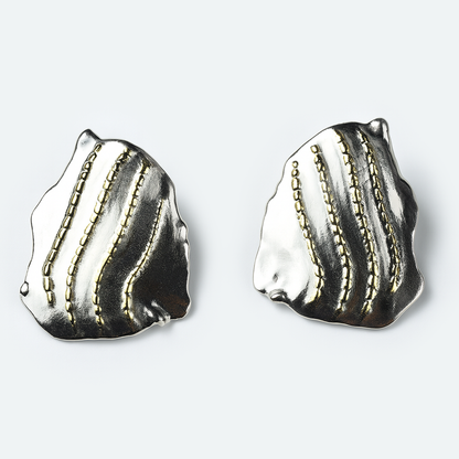 Aanura Molten Wave Dual-Tone Earrings