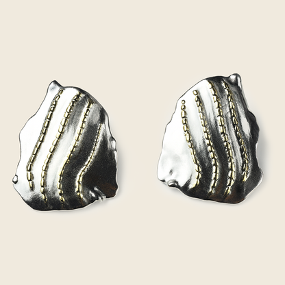 Aanura Molten Wave Dual-Tone Earrings