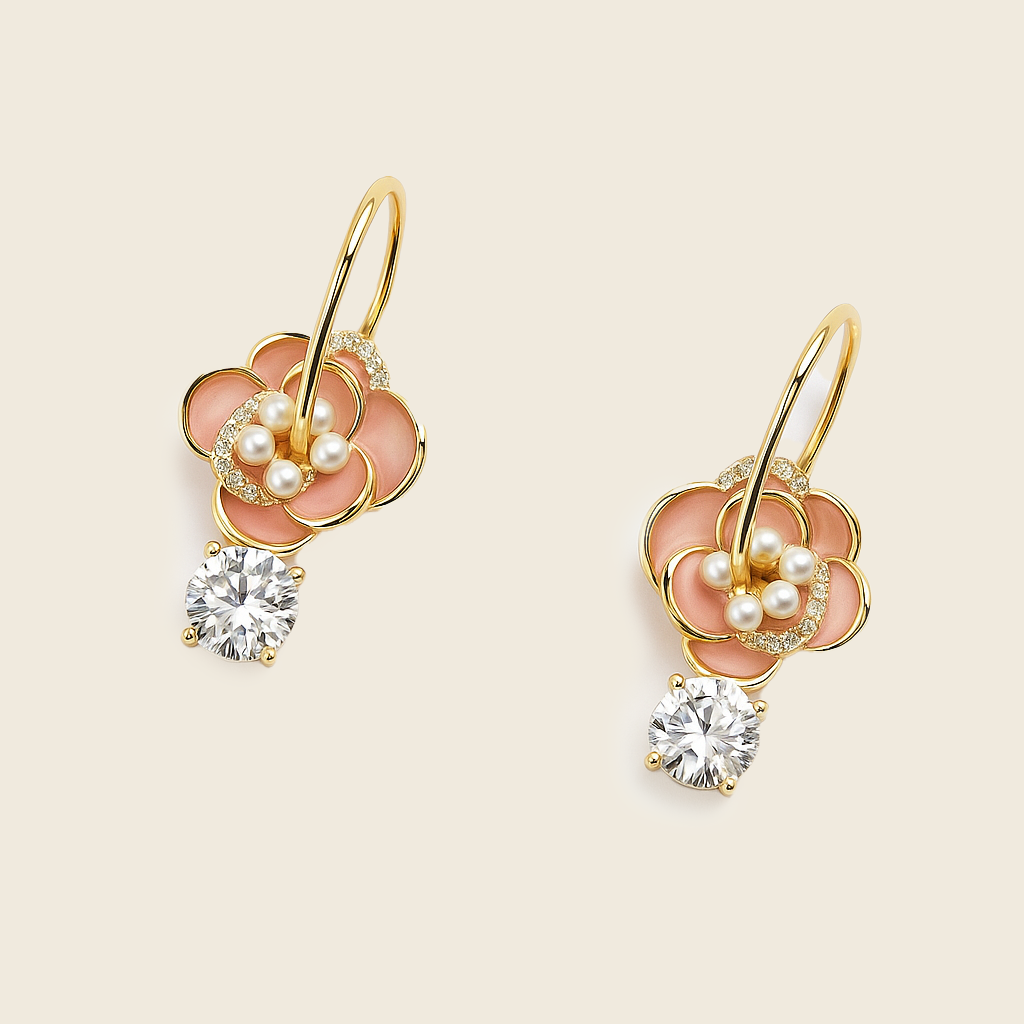 Aanura Aqua Blossom Pearl Earrings