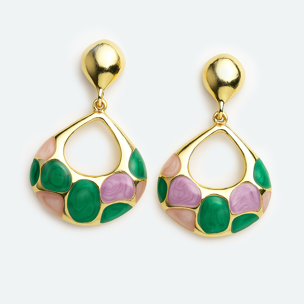 Aanura Multicolor Enamel Teardrop Earrings