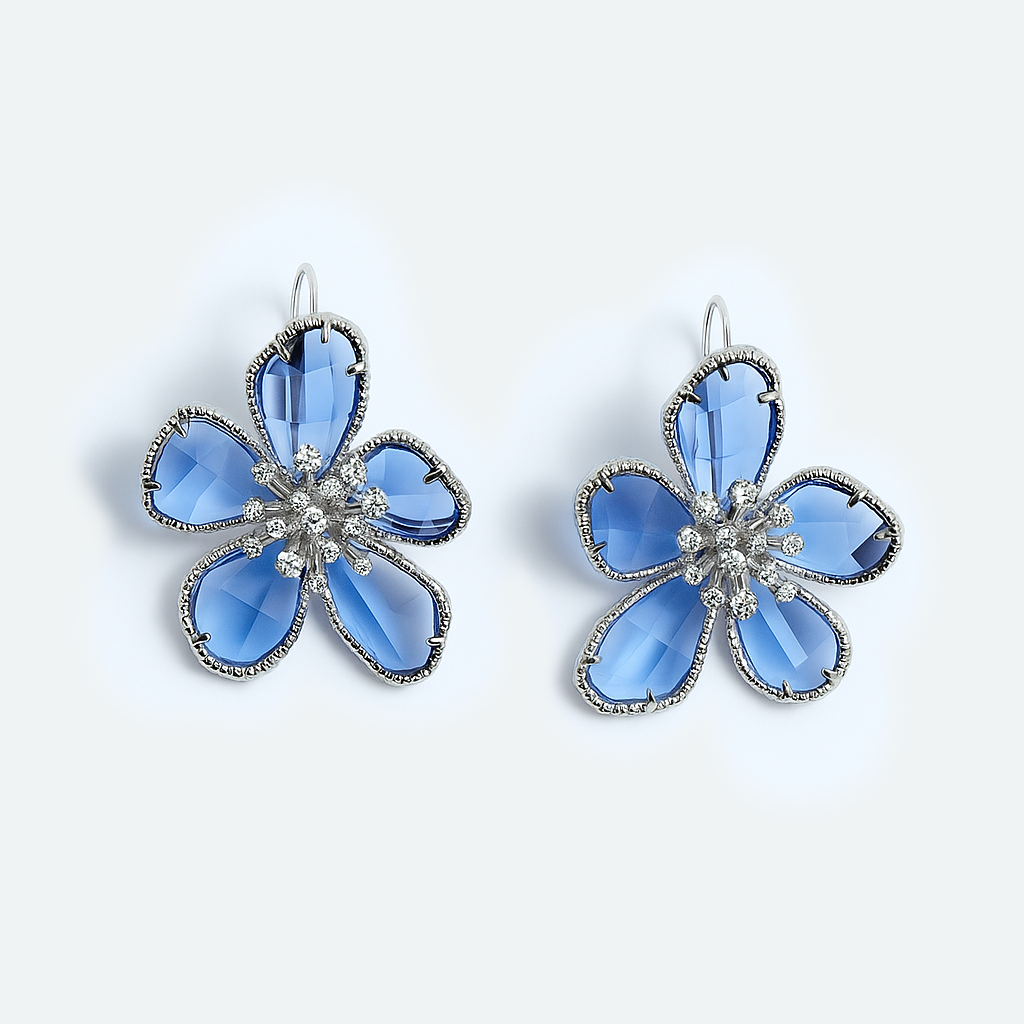 Aanura Turquoise Blossom Crystal Earring