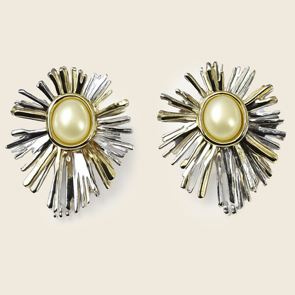 Aanura Radiant Sunburst Pearl Earrings