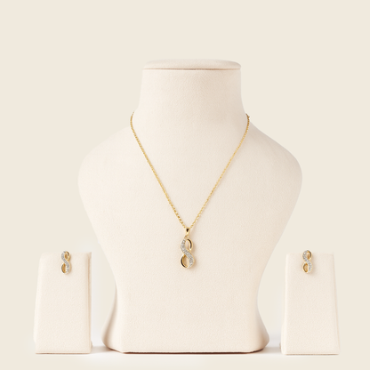 Aanura Infinity Shine Necklace & Earrings Set