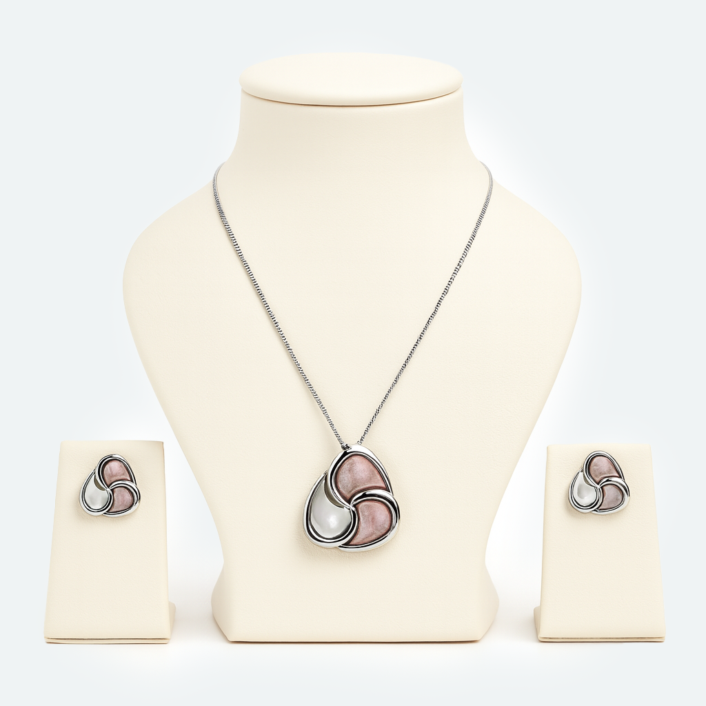 Aanura Abstract Swirl Necklace & Earrings Set