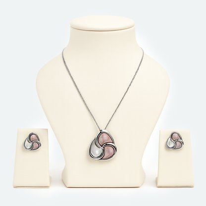 Aanura Abstract Swirl Necklace & Earrings Set