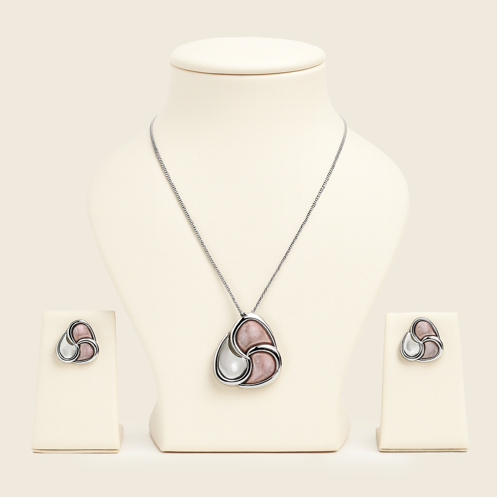 Aanura Abstract Swirl Necklace & Earrings Set