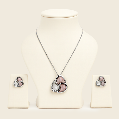 Aanura Abstract Swirl Necklace & Earrings Set