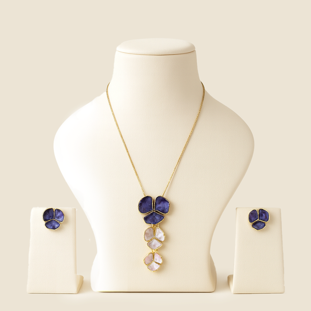Aanura Cascading Floral Necklace & Earrings Set