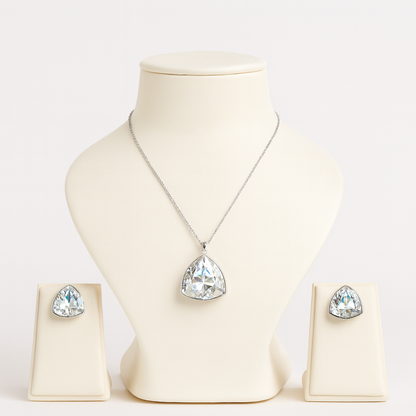 Aanura Green Crystal Necklace & Earrings Set