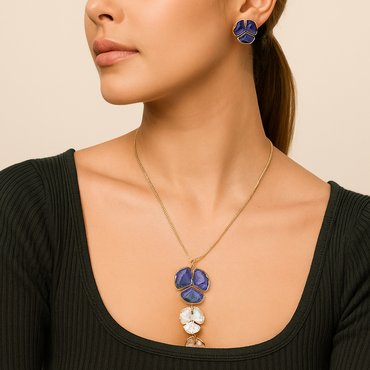 Aanura Cascading Floral Necklace & Earrings Set