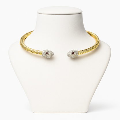 Aanura Gold Twisted Cable Choker – Stainless Steel Jewelry
