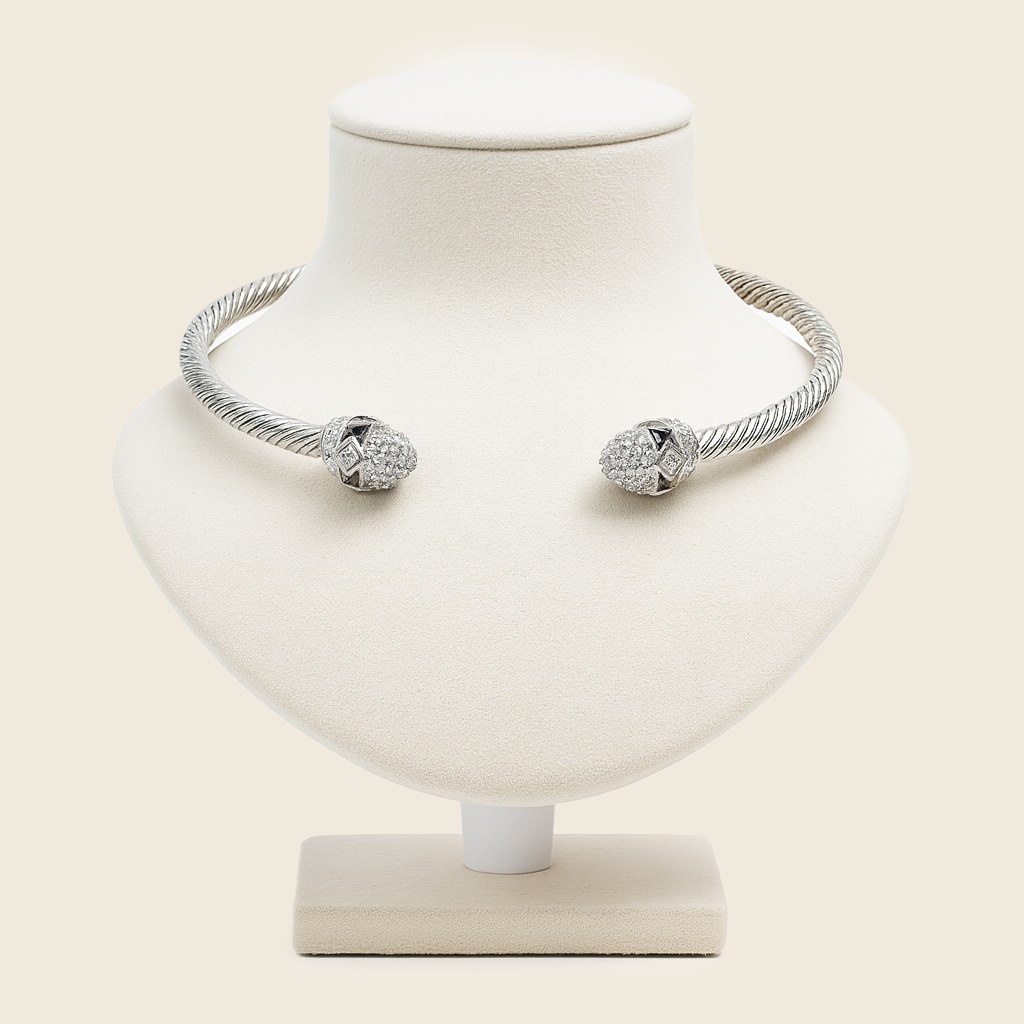 Aanura Twisted Cable Choker – Stainless Steel Jewelry