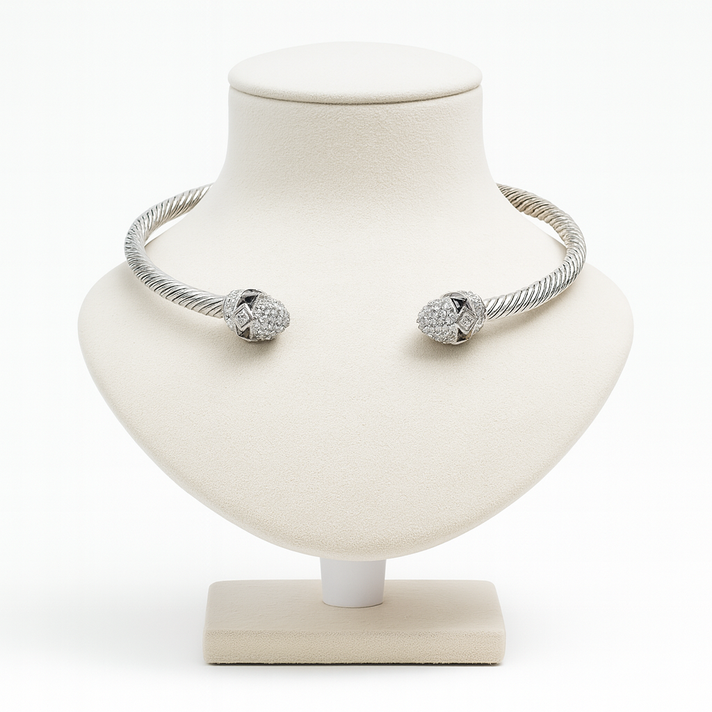 Aanura Twisted Cable Choker – Stainless Steel Jewelry