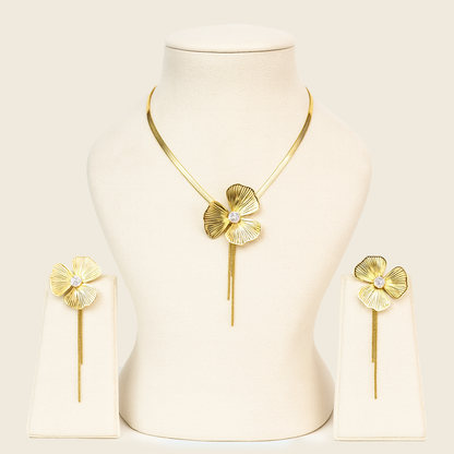 Aanura Orchid Bloom Necklace & Earrings Set