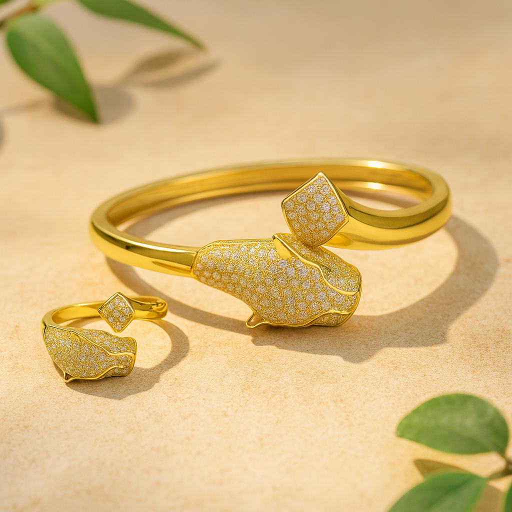 Aanura Elegant Gold Plated Adjustable Bracelet