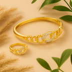 Aanura Gold Twisted Link Crystal Bracelet