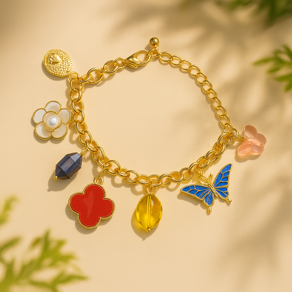 Aanura Multicolor Charm Butterfly Bracelet