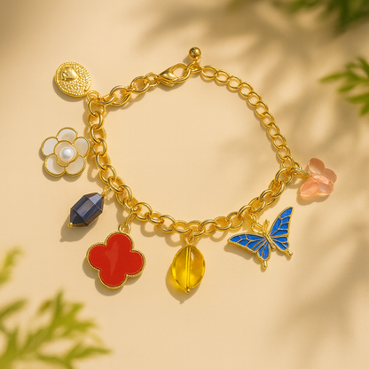 Aanura Multicolor Charm Butterfly Bracelet