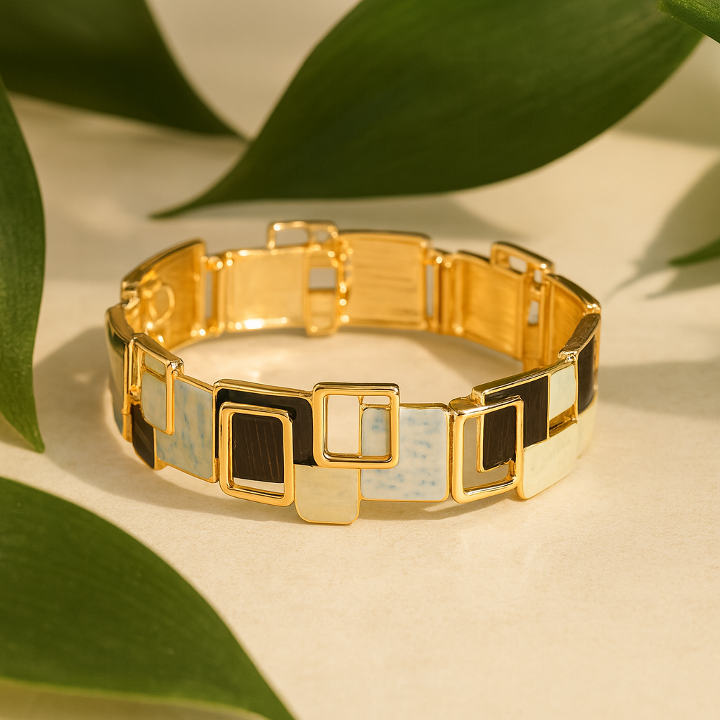 Aanura Modern Geometric Enamel Bracelet