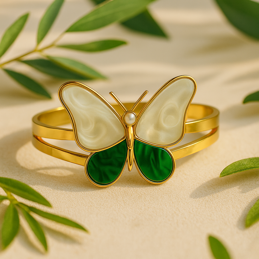 Aanura Butterfly Pearl Enamel Bracelet