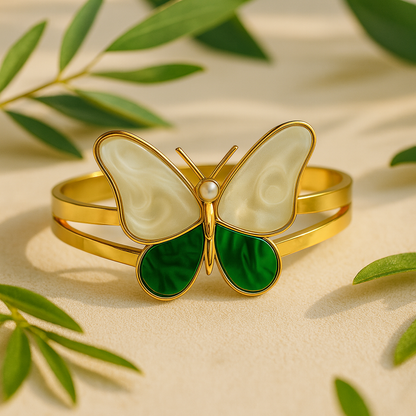 Aanura Butterfly Pearl Enamel Bracelet