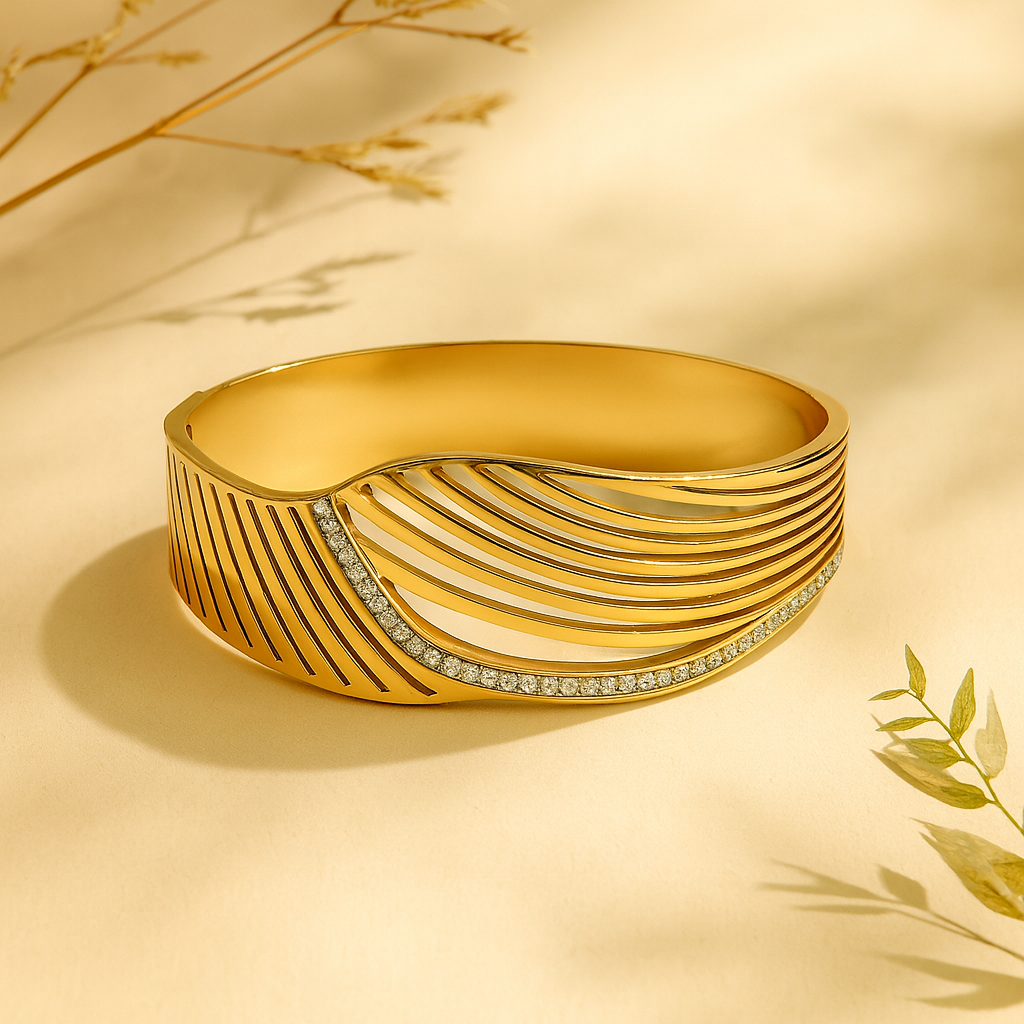 Aanura Golden Wave Cut-Out Bracelet