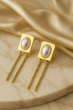 Aanura Pearl Chain Drop Earrings