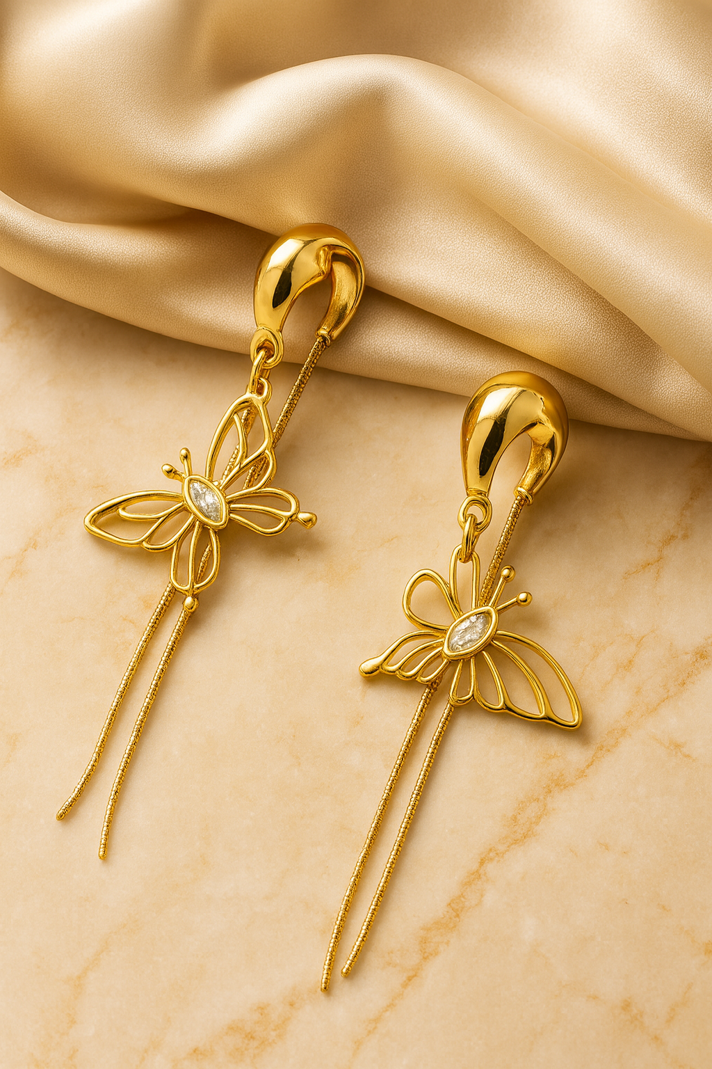 Aanura Butterfly Tassel Drop Earrings