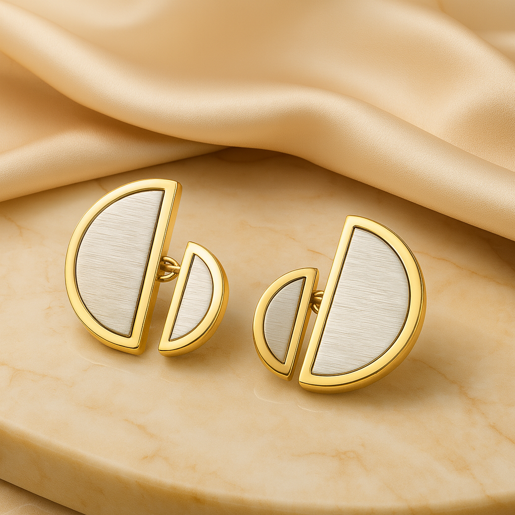 Aanura Eclipse Dual-Tone Geometric Earrings
