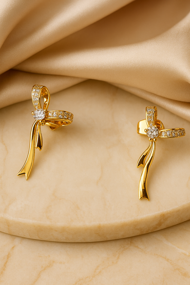 Aanura Celeste Ribbon Earrings – Gold-Plated