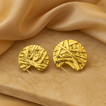 Aanura Abstract Gold Statement Earrings