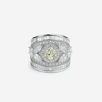 Rhodium Plated Multi Crystal Anti-Tarnish Waterproof Ring