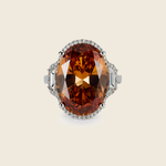 Aanura Silver Yellow Gem Vintage Cocktail Ring