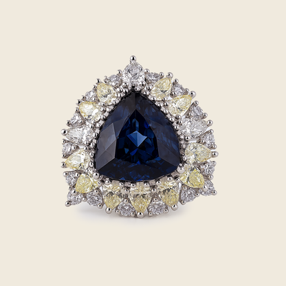 Aanura Silver Crystal Baguette Halo Cocktail Ring