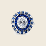 Aanura Silver Emerald Baguette Band Statement Ring