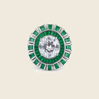 Rhodium Plated Emerald Band Anti-Tarnish Waterproof Ring