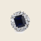 Rhodium Plated Yellow Halo Anti-Tarnish Waterproof Ring