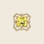 18K Gold Plated Pink Geometric Anti-Tarnish Waterproof Ring
