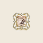 18K Gold Plated Pink Geometric Anti-Tarnish Waterproof Ring