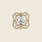 18K Gold Plated Pink Geometric Anti-Tarnish Waterproof Ring