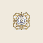 Aanura Gold-Tone Pink Gem Geometric Cocktail Ring